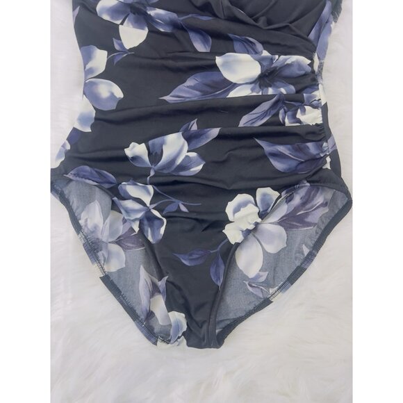 MIRACLESUIT Pandora One Piece Slimming Swimsuit Beach Black Floral Plus Size 16 - Picture 8 of 13